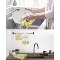thumbnail image 5 of Yellow Lemons Kitchen Dish Towels for Drying Dishes Set of 3, Summer Fruits Leaves Pastoral Botanical Waffle Weave Microfiber Hand Tea Bathroom Towels Quick Dry & Absorbent Towel 15.7x23.6, 5 of 7