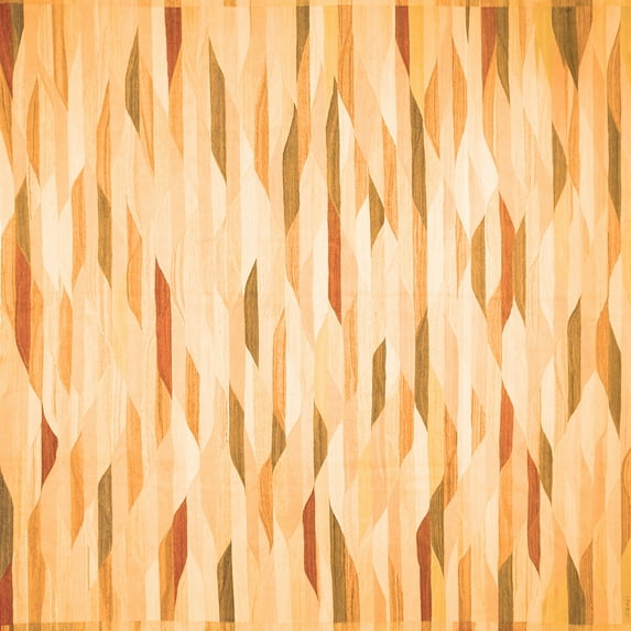 Ahgly Company Indoor Square Solid Orange Modern Area Rugs, 7' Square