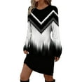thumbnail image 3 of CAIXIA Womens Long Sleeve Dresses Casual Fall Sweater Dress Work Winter Fashion 2026 Crew Neck Clothes,White#2, 3 of 5