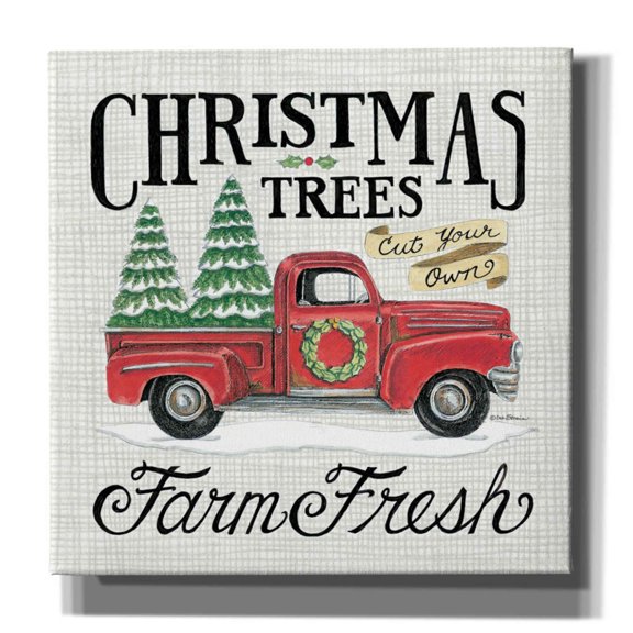 Epic Graffiti 'Christmas Trees' by Deb Strain, Canvas Wall Art, 18"x18"