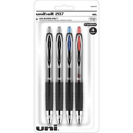 Uni-ball 207 Retractable Gel Pen 0.7 mm Refillable Assorted Gel Based Ink 4/Pack | Bundle of 5