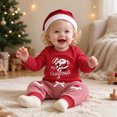 thumbnail image 2 of HCNTES Toddler Boy Winter Clothes Baby Boy Santa Outfits My First Christmas Romper Stripes Pants Hat Set Fall Winter 0 3 6 9 12 18 Months Baby Clothes for Boy, 2 of 7
