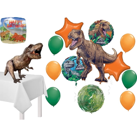 Jurassic World Dinosaur Birthday Party Supplies T-Rex Balloon Bouquet Decorations