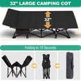thumbnail image 4 of SLSY XXXL Camping Cot with Mattress, Upgraded Padded Folding Cot Bed with Carry Bag, Portable Sleeping Cot for Camping, Travel, Beach & Hiking, 4 of 9