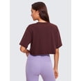 thumbnail image 2 of Remera CRZ YOGA de Algodón Pima Crop Suelta Manga Corta Rojo Oscuro Talle L, 2 of 6