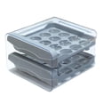 thumbnail image 4 of Caja de almacenamiento de huevos para refrigerador Bandeja extraíble para huevos con capacidad para 32 huevos Huevo de refrigerador de 2 capas Gris, 4 of 7