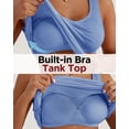 thumbnail image 3 of 2pack Women's Built-in Bra Tank Tops Sleeveless Casual Shirts Undershirts Fitted Cami Tank Tops Black+Blue L, 3 of 7