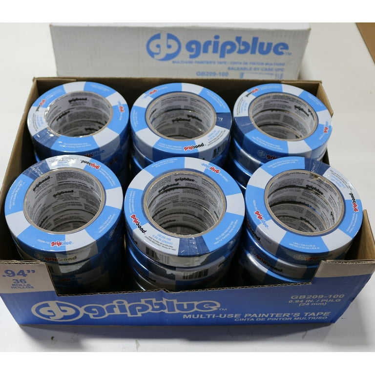 GripBlue Blue Painters Tape 2 Inch Wide, Masking Tape Blue 1.88in X 60yds,  24 Rolls Of Blue Paint Tape, 2 Inch Painters Tape For Sharp Lines, Blue  Tape Is Surface-Safe & Residue-Free