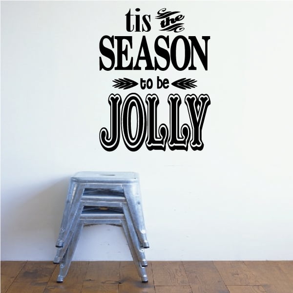 Mirror Christmas Wall Art Stickers Tis the Season to be Jolly Decal Window 