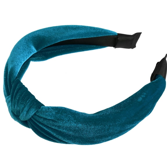 Vocoste Velvet Knotted Headbands Hairband for Women Dark Blue 1.2 Inch Wide 1 Pcs