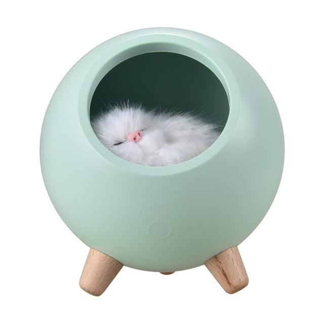 stanreset LED Pet House Speaker Night Light Rechargeable Bedroom Bedside Lamp Desktop Night Light Green