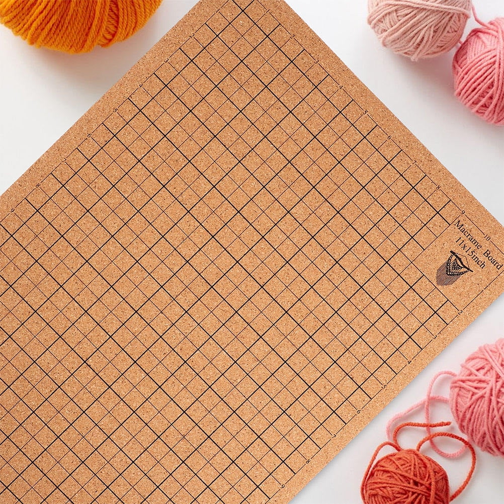 KHBUAB Macrame Cork Grid Board for Knitting and Weaving with Pins Sturdy Portable Assorted Colors
