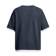 thumbnail image 7 of Dwelliawo Waffle Short Sleeve Polo Shirts for Men Workout Oversized Henley Shirts Collared Comfort Big and Tall Tops Heavyweight Quarter Quarter Zip Waffle Shirt Navy M, 7 of 7