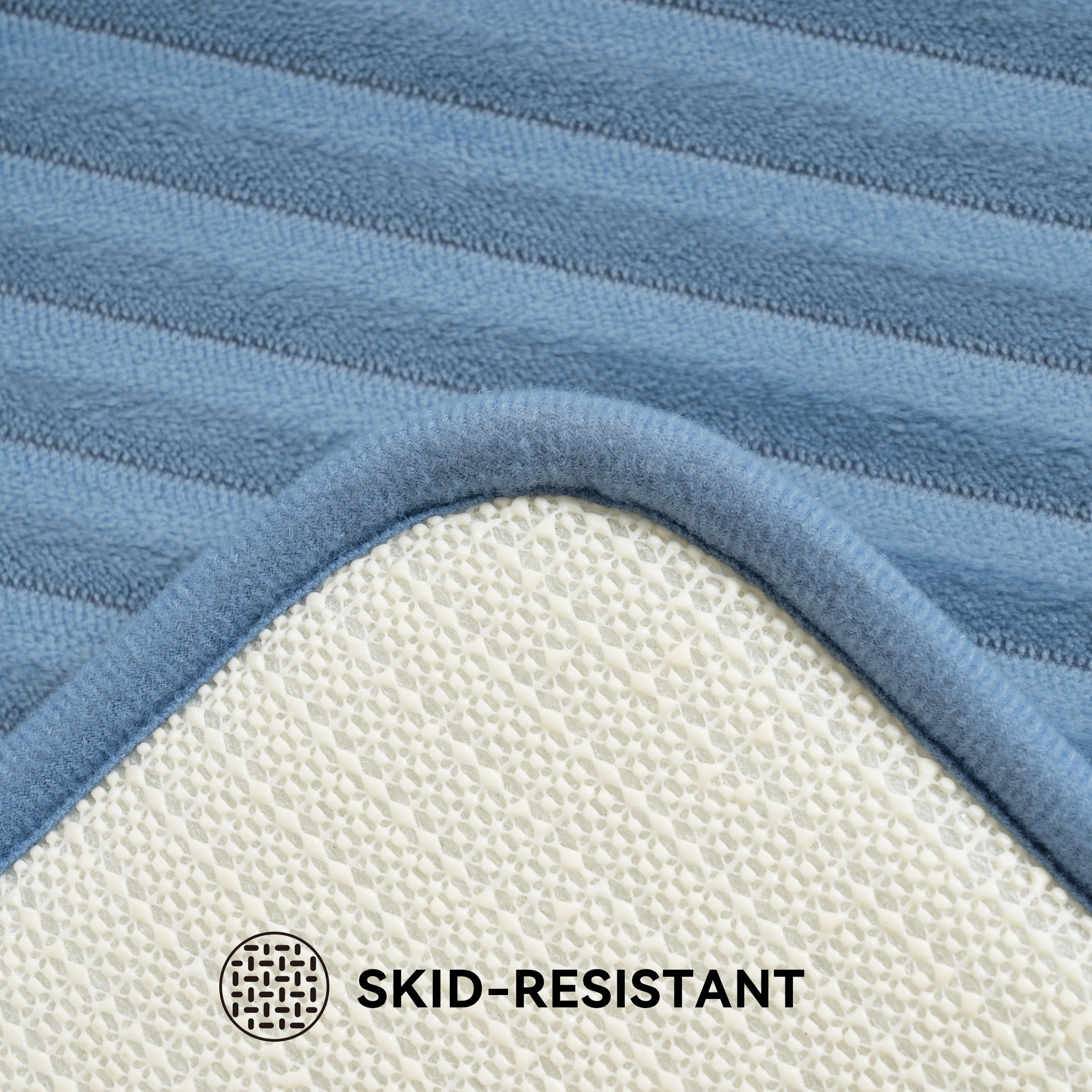 Mainstays Blue 2-Piece Performance Foam 20"x 32" Bath Rug Set