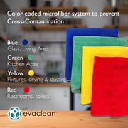 EvaClean Premium Microfiber Cleaning Cloths 16”x16” (Red) - Reusable, Washable, Non-Scratch Towels for Cleaning, Dusting, Polishing, 12-Pack