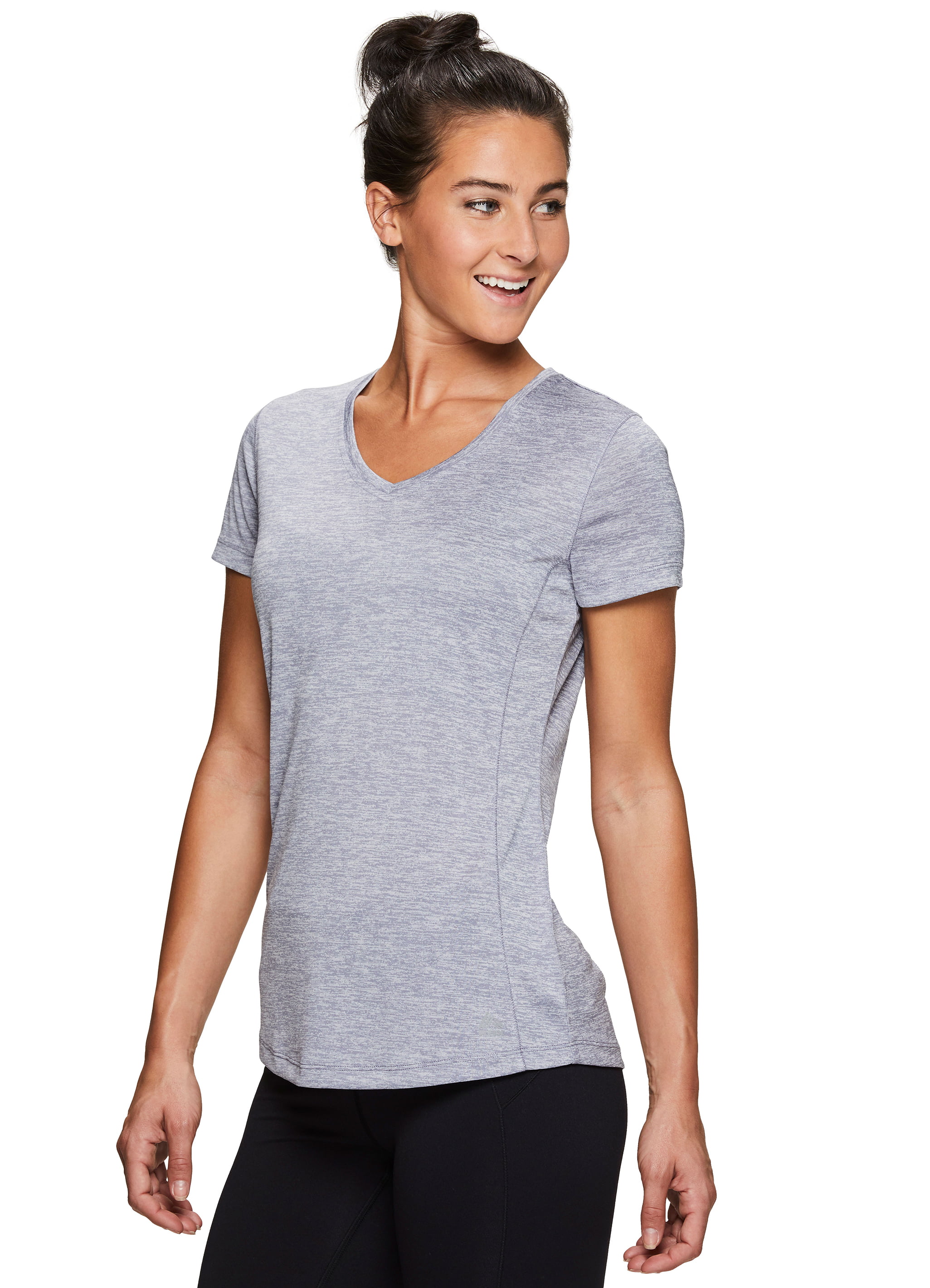RBX Active Women's Athletic Quick Dry Space Dye Short Sleeve Yoga T-Shirt