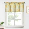 thumbnail image 2 of Country Style Farmhouse Valance, Yellow Palms Printed Linen Textured Curtains for Kitchen Window, Top Rod Pocket, 1 Panel, 52 x 18 Inches, 2 of 6