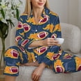 thumbnail image 6 of Kdxio Burning Rugby Balls Women's Pajama Sets Long Sleeve Button Down Sleepwear Nightwear Soft Pjs Lounge Sets-X-Large, 6 of 7