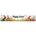 thumbnail image 1 of Adorable Bunny Chick Easter Banner with Flowers Eggs Background Party Decorations Photo Props Easter Celebration Spring Festival Home Decor, 1 of 4