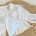 thumbnail image 3 of IYYVV Women's Bikini Set Solid Color Two Piece Swimsuit Halter Top Side Tie Bottom Bathing Suit Light Blue XL, 3 of 3