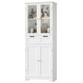 thumbnail image 5 of Homfa 4 Doors Bathroom Cabinet, 3-Tier Wood Tall Linen Storage Cabinet with 2 Drawers for Living Room Office, White, 5 of 8