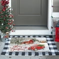 thumbnail image 3 of Merry Christmas Door Mat Outdoor for Front Door,Red Truck Snowflake Snow Welcome Doormat,Winter Xmas Holiday Floor Rugs for Indoor Porch Entrance Farmhouse Decor 30" x 17", 3 of 6