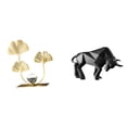 thumbnail image 1 of Estatua de figura,Estatuas de hojas y flores de metal,esculturas decorativas,Figuras decorativas para el hogar,para estante,mesa o vitrina.,Estatua del toro,Estatua de toro,figura decorativa, 1 of 8
