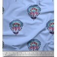 thumbnail image 1 of Soimoi Cotton Voile Fabric Leaves & Floral Block Print Sewing Fabric Yard 56 Inch Wide, 1 of 3