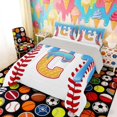 thumbnail image 2 of Erosebridal Waffle Drip Letter C Full Size Comforter Sets, Cute Baseball Sport Bedding Sets for Girls and Boys, Gray Reversible 3-Piece, 1 Comforter and 2 Pillowcases, 2 of 6