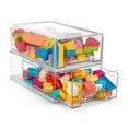 thumbnail image 1 of Sorbus Cajones Apilables Transparentes Medianos con Manijas, Organizador para Manualidades, Ropa, Medicamentos, Maquillaje, Armario, Arte, Baño, Zapatos y Juguetes (Paquete de 2), 1 of 1