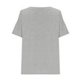 thumbnail image 6 of Under $5.00 Dgankt Oversized Tshirts for Women Women's New Round-neck Short-sleeved Off-the-shoulder Solid Color Button-down Casual Top on Clearance, 6 of 7