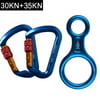 iClover 30KN Screwgate Locking Climbing Carabiners 2 Pack & 35KN Figure 8 Descender,Outdoor D-ring Hook Rappel Device for Rappelling Belaying Rock Climbing,Blue