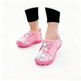 thumbnail image 2 of Gyujnb Kids Quick Lace Water Shoes Grid Print Mesh Upper Round Toe Flat Sole Footwear (Unisex),4-5.5 Years, 2 of 3