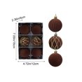 thumbnail image 3 of Christmas Decorations 6 PCS Flocked Christmas Balls Ornaments Set Multiple Styles Of Christmas Tree Decorations, 3 of 8