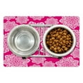thumbnail image 1 of Hot Pink Pet Mat for Food and Water, White Floral Design Ornate Mandala Inspired Round Motifs Traditional Pattern, Non-Slip Rubber Mat for Dogs and Cats, 18" X 12", by Ambesonne, 1 of 2