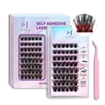 thumbnail image 1 of JoMay Kit de extensión de pestañas autoadhesivas 48 piezas Pestañas autoadhesivas D Curl Pestañas sin pegamento 10-16 Pestañas mixtas sin pegamento X04 Pestañas sin pegamento Pestañas autoadhesivas (X, 1 of 5