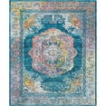 thumbnail image 1 of Unique Loom Charm High-Low Pile Modern Area Rug 8' x 10' Rectangle Teal/Ivory, 1 of 2