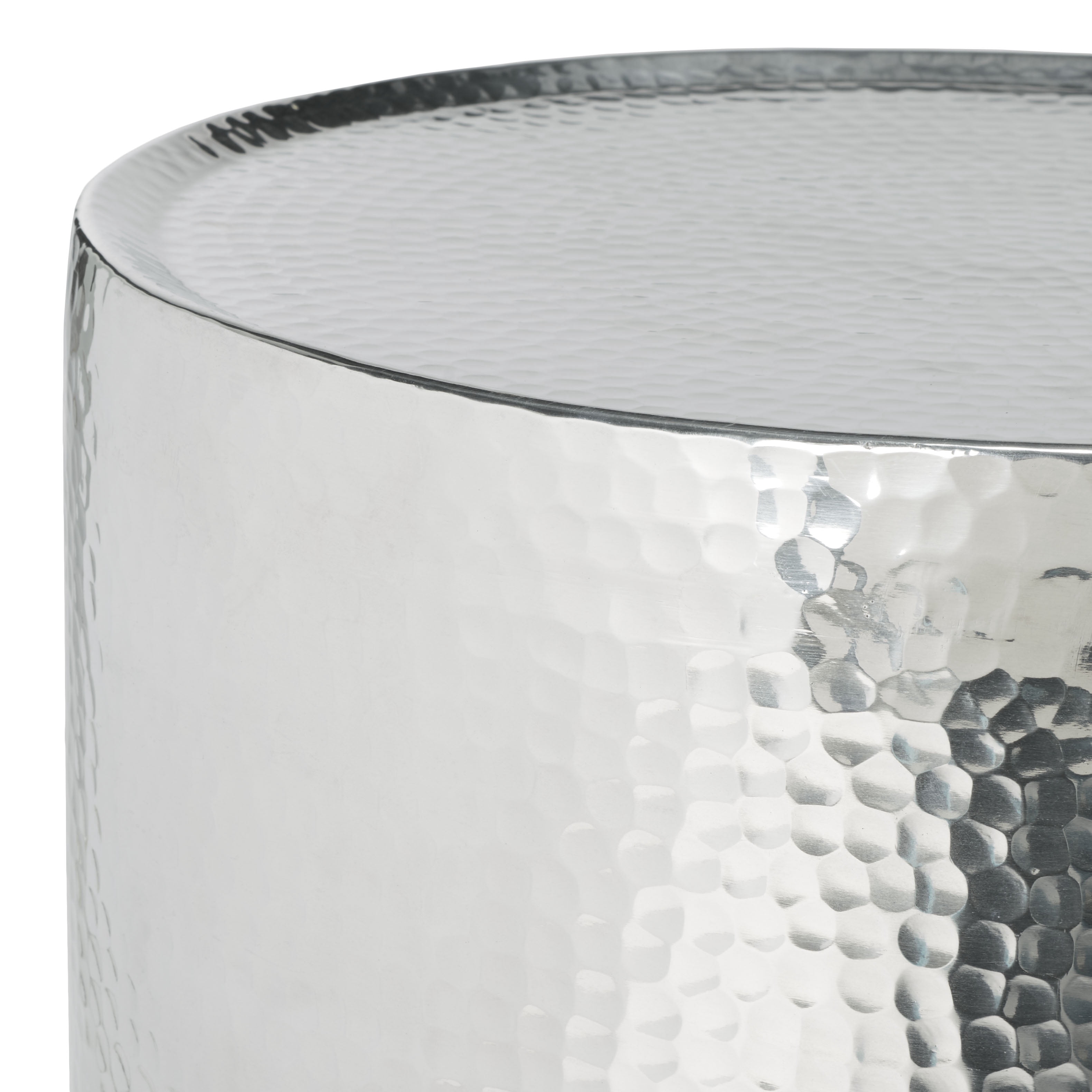 SAFAVIEH Polonium Occasional Hammered Table, Silver