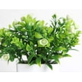 thumbnail image 3 of Mini Potted Artificial Plants Plastic Fake Green Plant for Home Decor Office Desk Shower Room Decoration Faux Plants Indoor (White, Set of 2), 3 of 5
