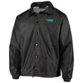 thumbnail image 2 of Men's Black Carolina Panthers Coaches Classic Raglan Full-Snap Windbreaker Jacket, 2 of 4