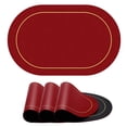 thumbnail image 1 of Juego de 4 manteles individuales lavables, manteles individuales de piel de colores de doble cara, manteles individuales lavables en rojo y negro para mesas de comedor y restaurantes., 1 of 6
