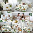 thumbnail image 5 of Cute Cat Duvet Cover Set King Size, Green Potted Plant Butterfly Botanical Rustic 4 Piece Soft Microfiber Bedding Set with 1 Duvet Cover, 1 Flat Sheet, 2 Pillowcases, 5 of 9