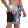 thumbnail image 2 of Rateoe Majestic Fantasy Castle Pattern Men’s Swim Shorts with Compression Liner – Double-Layered Quick-Dry Swimwear, Comfortable & Stretchy Beach Shorts-3X-Large, 2 of 6