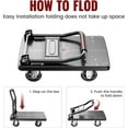 thumbnail image 3 of Upgraded Foldable Push Cart Dolly | 660 lbs.Capacity Moving Platform Hand Truck | Foldable for Easy Storage | 4'' PU 360 Degree Swivel Silent Wheel-Black, 3 of 12