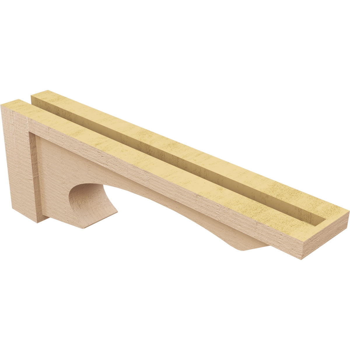 4"W x 24"D x 8"H Thin Emerson Rough Cedar Woodgrain TimberThane Corbel, Primed Tan