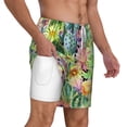 thumbnail image 3 of Gaeub Watercolor Blooming Cactus Mens Swim Trunks Stretch Beach Shorts Quick Dry for Men Swim Shorts Swimwear with Pockets- Large, 3 of 9