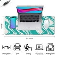 thumbnail image 4 of Artistic Blue & White Wave Design Gaming Mouse Pad - XL, Non-Slip Rubber Base, Stitched Edges, 4 of 7