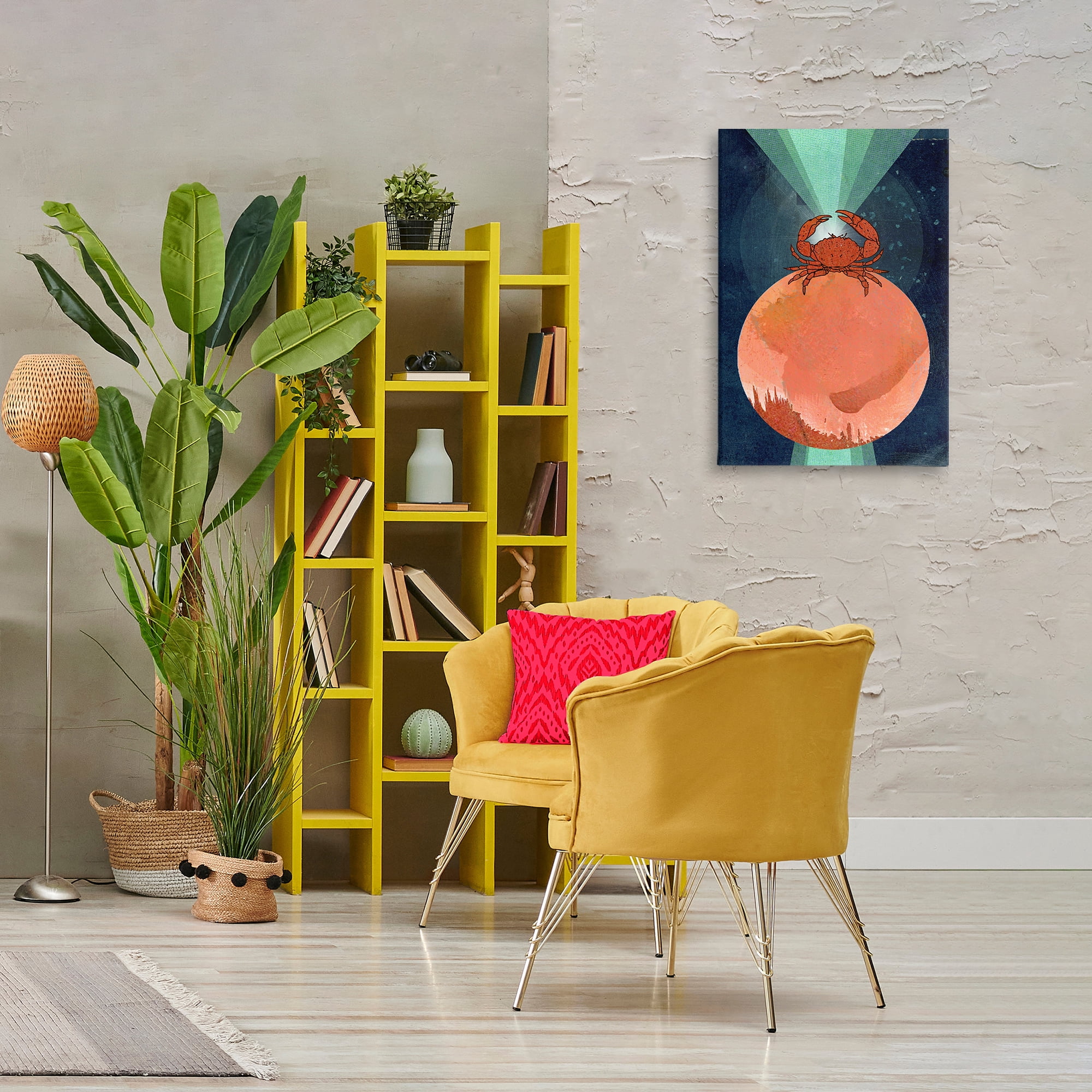 Stupell Industries Surreal Crab on Sphere Animals & Insects Painting Gallery Wrapped Canvas Art Print Wall Art, 20 x 30