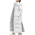 thumbnail image 3 of yoeyez Long Winter Coats for Women Warm Hooded Zipper Puffer Jacket Long Sleeve Parka Full Length Down Coats Outerwear White,XL, 3 of 5