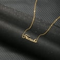 thumbnail image 4 of Vakki Name Customized Necklace Personalized Necklace Stainless Steel Nameplate Necklace 18K Gold Plated Chain Jewelry for Women, 4 of 5